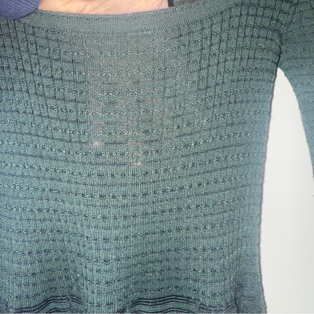 Vintage M by Missoni green knit long sleeve skater dress - fits like M - Picture 9 of 11